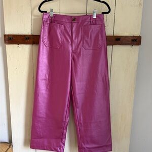 CeCe Magenta Faux Leather Pants